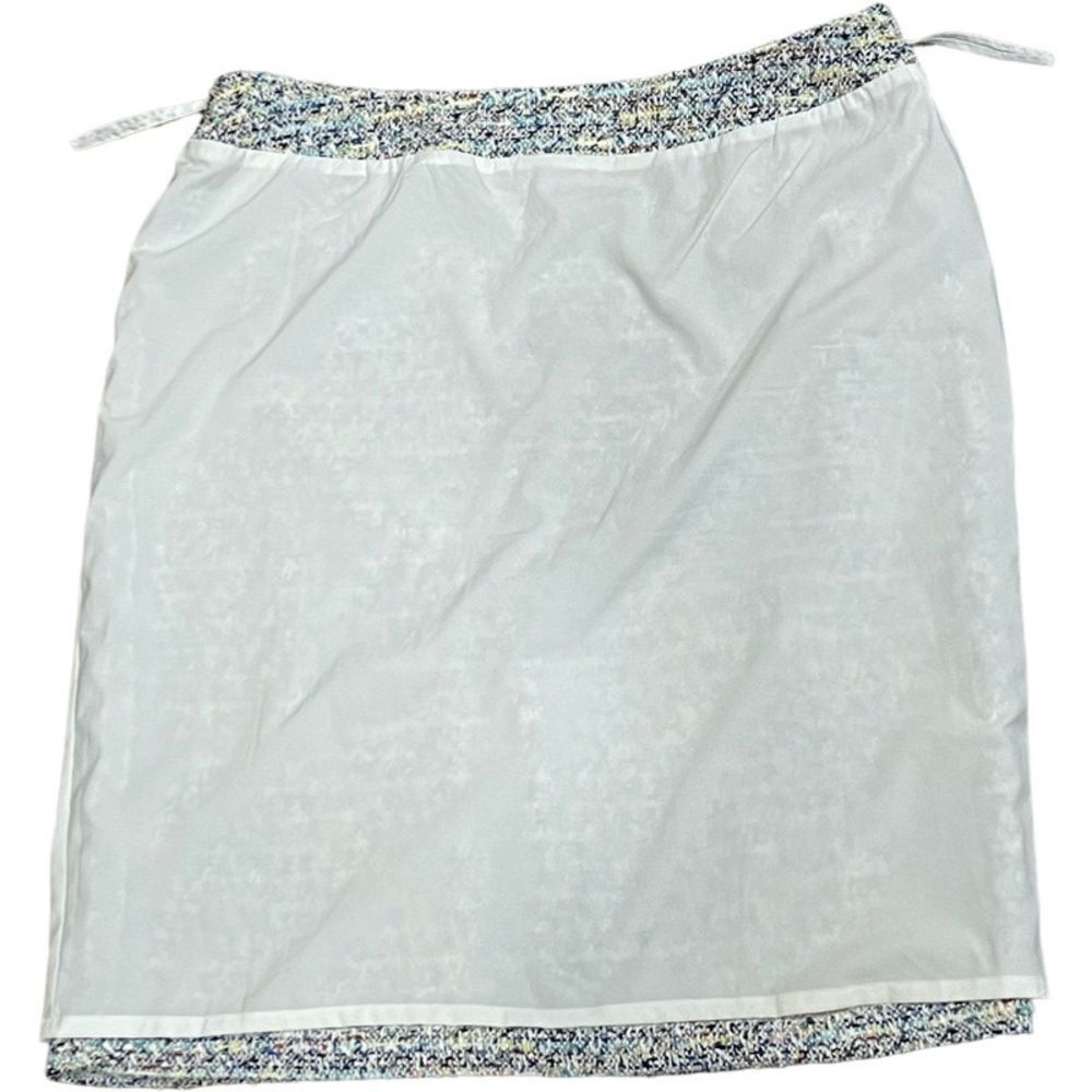 Tahari Multi Color Textured Lined Midi Skirt - image 7